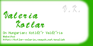 valeria kotlar business card